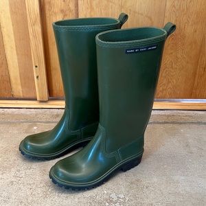 Vintage Marc by Marc Jacobs Army Green Rain Boots, Size 38.